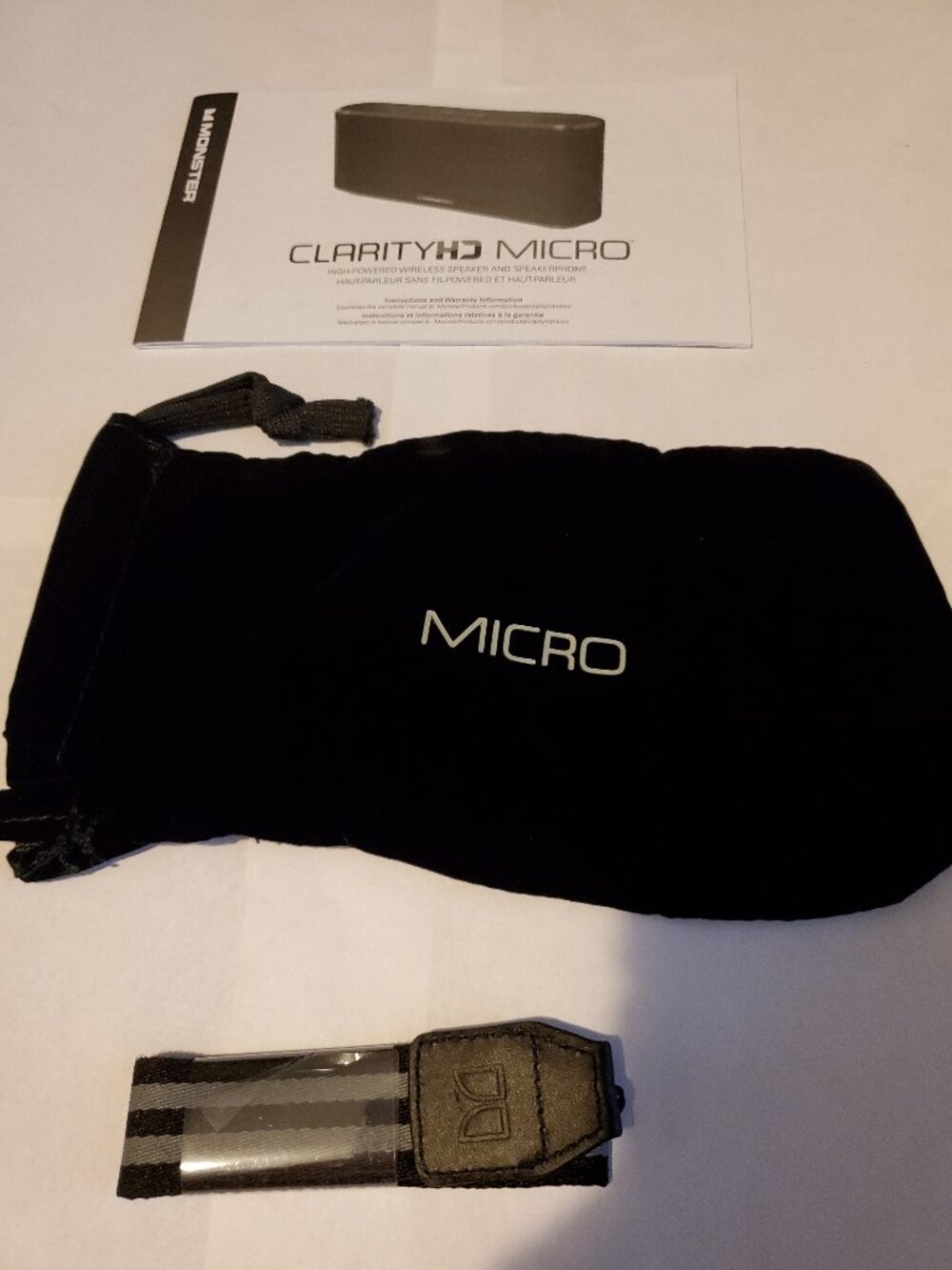 NEW MONSTER CLARITY HD MICRO CARRY CASE STRAP MANUAL ONLY